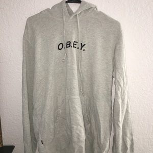 Grey OBEY Mens Hoodie